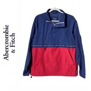 Vintage Y2K Abercrombie & Fitch Mens Anorak Jacket‎ Small Spell Out Outdoors Red